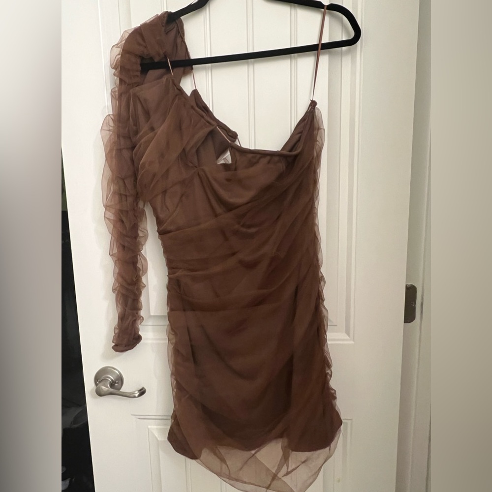 Zara Brown cut out mini dress